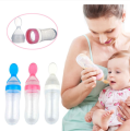 Baby Spoon Feeder - 90ml Silicone Baby Feeding Bottle With Spoon Newborn Infant Squeeze Spoon Toddler Food Supplement Rice Cereal Bottle Milk Feeder. 