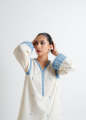 2-Piece Stitched Embroidered suit 2pcs Suit for women Stitched Off-White & Blue ready to wear 2 pc dress. 