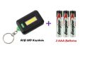 3 modes LED Light Keychain with Cells (batteries)- COB Led Keychain -. 