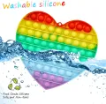 Pop It Silicone Push Pop Bubble Fidget heart shape toy. 