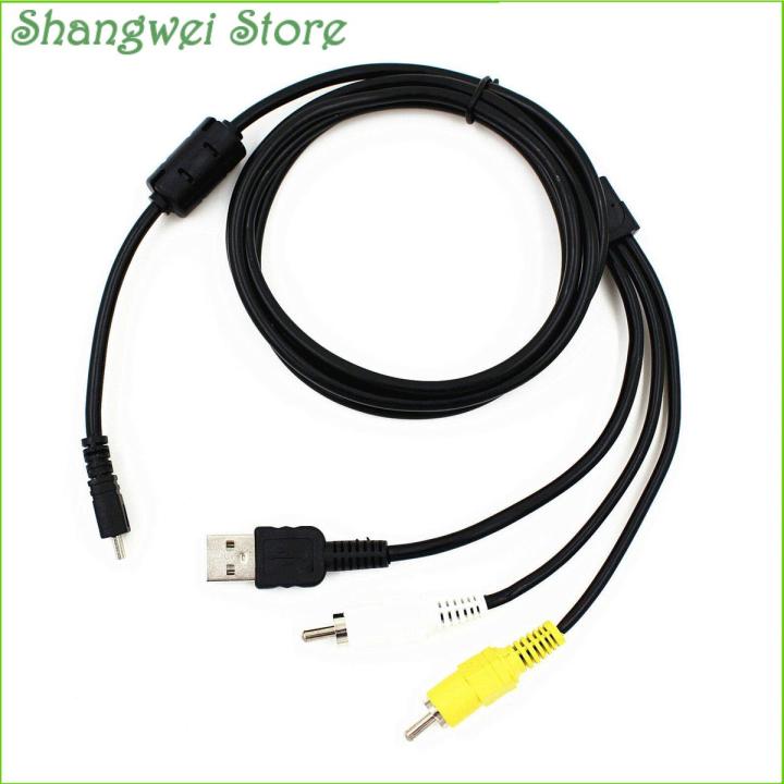 3in1 USB Charger Data+AV TV Cable For Sony Cybershot DSC-W180 DSC-W190 Camera