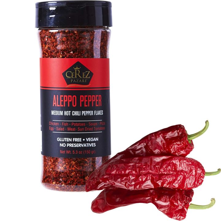 Cerez Pazari Aleppo Pepper Moderate Heat | 5.29 oz - 150 gr | Crushed Turkish Red Chili Pepper