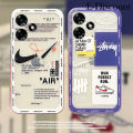 New Phone Case For Infinix Hot 40 Pro Free Fire 4G Cover Soft Silicone Fashionable Shockproof Transparent Comfortable White and Blue Hooks For Infinix Hot 40 Pro Free Fire Case. 