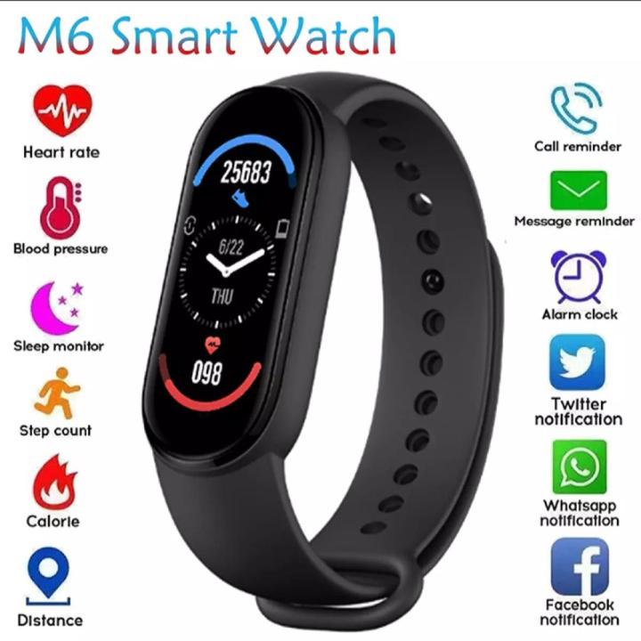 Latest M6 Smart Fitness Band (Black) Daraz.pk