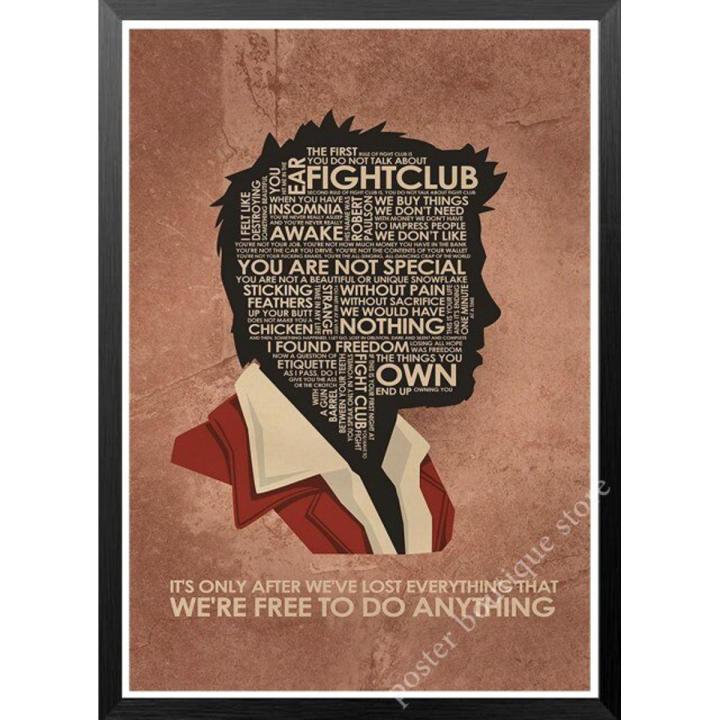 Fight Club Poster Fight Club Brad Pitt Movie Poster Home Furnishing Decoration Kraft Poster/room Wall Stickers