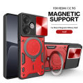 Lenuo For Xiaomi Redmi 13C 5G Back Cover Shockproof Armor Case Car Magnetic Ring Stand Holder Push Pull Camera Lens Protection Hard Phone Case. 