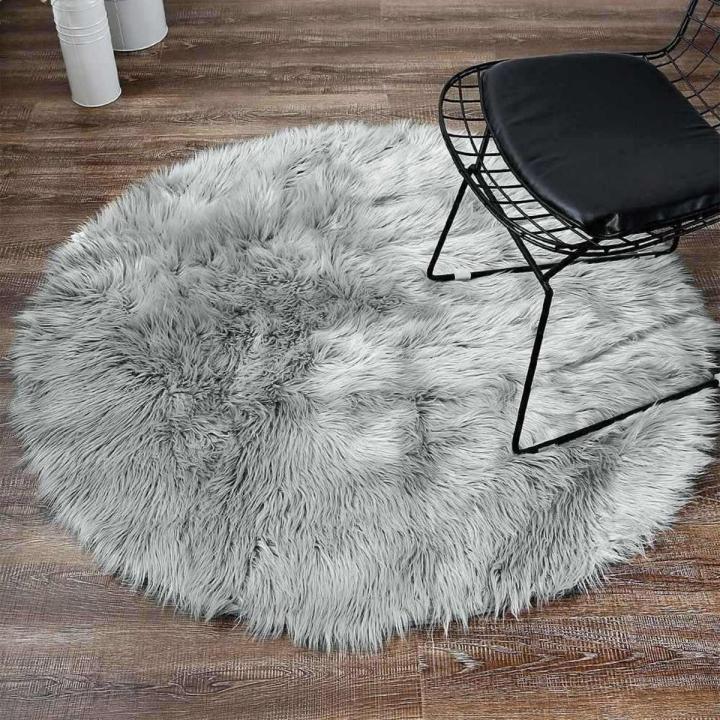 Imitation wool round silky carpet