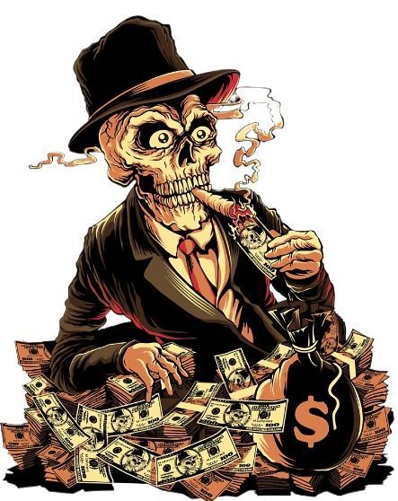Skull Money Fashion Temporary Tattoo - Fake Tattoos - FLASH temporary TATTOOS