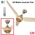 Pak Fan Inverter 30 Watts Ceeling Fan 56 Inches - 360 RPM Copper Motor - Crystal Series with 3 + 5 Years Warranty - Dark Wood Color. 