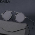 Vintage Small Round Steampunk Sunglasses Men 2024 Luxury Brand Punk Sun Glasses For Women With A Case Gaming Computer Eyeglass. 