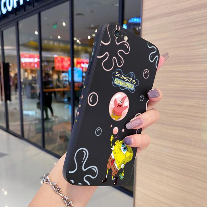 chenyyka for iPhone 6 Case Cartoon Cute SpongeBob New Design Side Square Edge Protect Softcase Thin Pattern Silicone Casing Full Lens Cover Camera Shockproof Cases