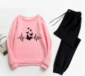 Winter Suit Butterfly and Heart Printed Fleece Tracksuit Sweatshirt and Trousers For Women and Girls - Fashionable and Cool Women's Tracksuit. 