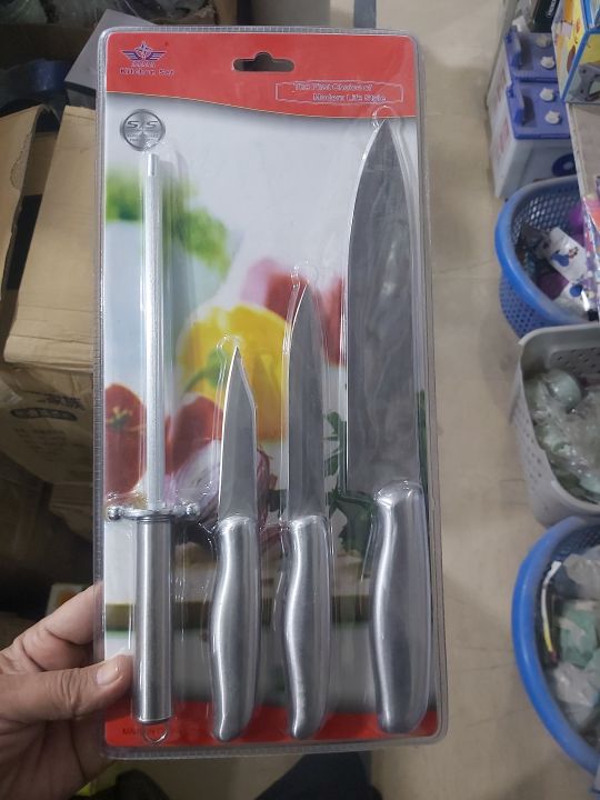 5%20Pieces%20and%204pieces%20Stainless%20Steel%20Knife%20Set%20with%20sharpner%20-%20Classic%20Kitchen%20Set.%20Imported%20&%20High%20Quality%20-%20Image%203