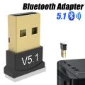 Bluetooth 5.1 USB Mini Dongle Adapter | Wireless Audio Transmitter & Receiver for PC Laptop Desktop | CSR USB 2.0 Nano Plug & Play Device for Windows 7/8/10/11 | Connect Headphones Speakers Earbuds Keyboard Mouse Gamepad Low-Latency Stable Signal. 