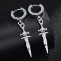 【Pocket king VOX 】pairs stainless steel ear earrings for men women punk cross black earrings jewelry gifts. 