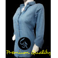 Cherish : Blue Denim casual Dress Women top perfect Style long top Jeans women denim shirts Dress Fashion Button Bustier Party. 