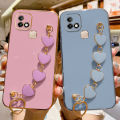 COROGI for Infinix Smart 5 Pro / Infinix Hot 10i Back Cover with Love Heart Bracelet Luxury 6D Plating Frame Shiny Chain Cases Soft Silicone Square Protective Mobile Phone Case for Girls Boy. 