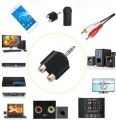 3.5 mm AUX Male to 2 RCA Female Audio Adapter for Computer Speaker Earphone Headphone Stereo AUX Splitter Connector, Universal 3.5mm Stereo Male to Dual RCA Female Video Audio Splitter Adapter. 