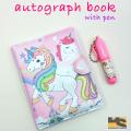 Premium Quality Mini unicorn Autograph Notebook with mini Pen| Cute stationary items for girls. 