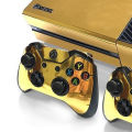 FLYEER Gold Glossy Skin Sticker For Xbox ONE Console Controller + Kinect Decal Vinyl. 