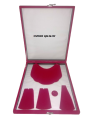 Red Valvet 11x12x2 inch Exprt quality jewellery box inside black border. 