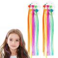 Hair Extensions For Kids Hair Accessories For Girls Hair Clips strips For Kids Baby Hair Accessories Artificial Hair Random Colors 6 PC. 