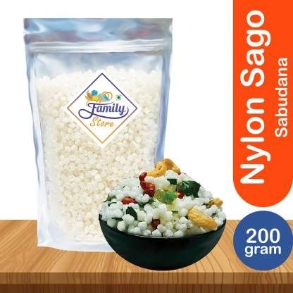 Family store Nylon Sago Sabudana Big Crystal White (200 g)