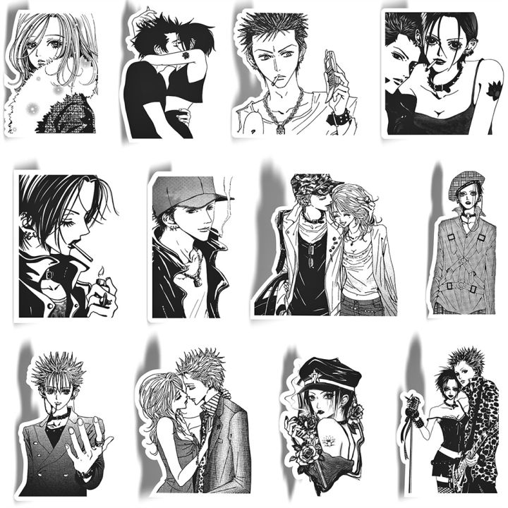 10/30/65PCS%20Japanese%20Anime%20NANA%20Stickers%20Black%20White%20Decals%20Cartoon%20Decoration%20Suitcase%20Laptop%20Phone%20Stationery%20Manga%20Sticker%20-%20Image%203