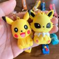 Pokemon Pikachu Glaceon Keychain Pvc Eevee Keyring Action Figure Tomy Cartoon Anime Kawaii Figure Model Children Kids Toys. 
