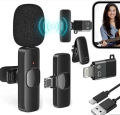 "Wireless K8 Microphone – Vlogging Mic with Accessories for Type-C Android, iOS Lightning & 3.5mm Devices". 