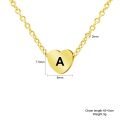 A-Z Heart Shape Pendant Necklace - Stainless Steel - Initial Letter Necklace. 