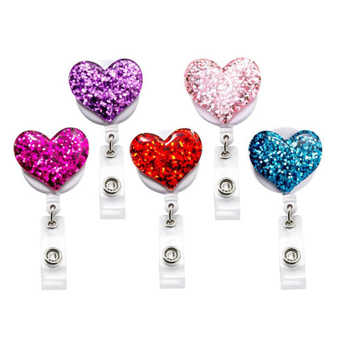 Diamond-encrusted Back Clip Accessory Competitor Links For Reference: Love-themed Badge Holder Diamond-encrusted Badge Clip Easy-to-pull Buckle For Badge Holder Rotating Back Clip For Badge Holder