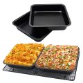 9x9 Inch Non-Stick Square Loaf Pan, Cake Pan, Nonstick Bakeware High-Grade Carbon Steel Toast Mold Baking Tray for Cakes, Bread, Pizza Brownies and Bread Mold - Hard Metal - 1Pcs. 