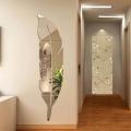 Leaf Mirror Wall Decor|Leaf Shape Wall Art| Rounded Corner Acrylic Removable Mirror for Home Living Room Bedroom Decor|. 