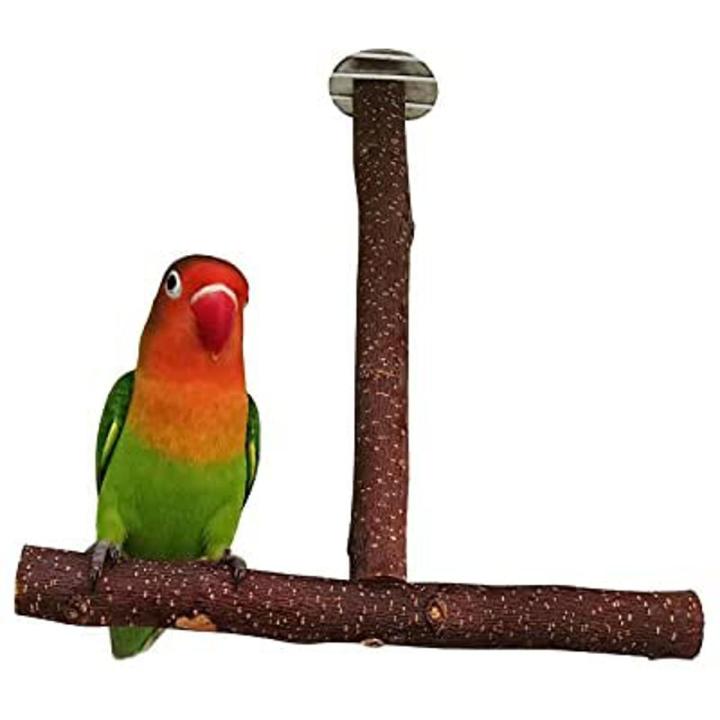 Parrot Perch,Natural Wood Parrot Stand, Bird Cage Accessories Play Stand Platform,Budgie Bird Perches Stick Grinding Chew Toys for Cockatiel,Finches