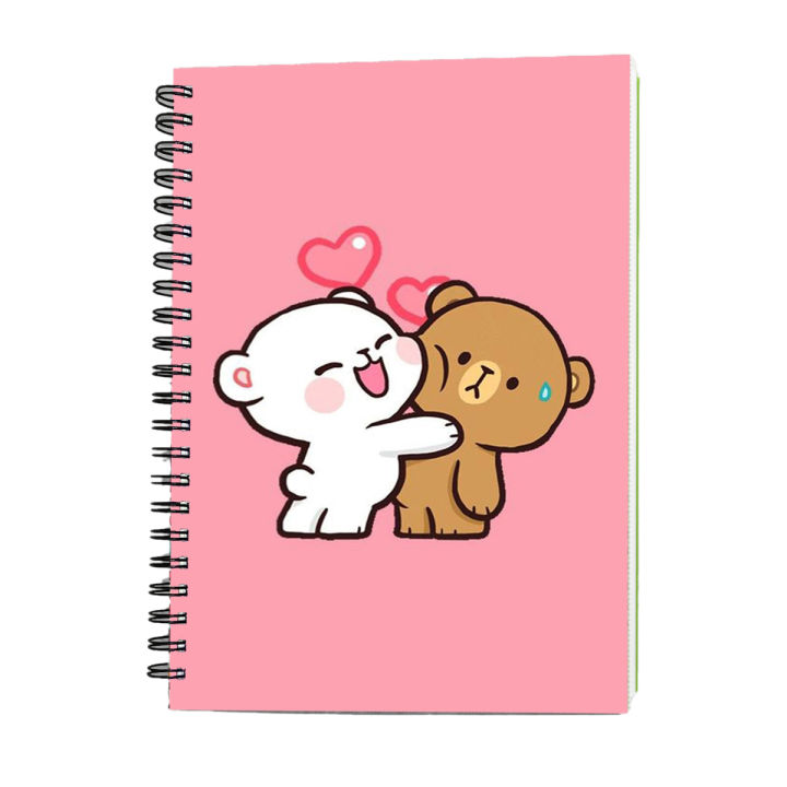 White And Brown Bear Love Spiral Notebooks & Pads 7638 Daraz.pk