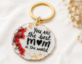 Circular Resin Keychain | You are the best Mom in the World | Handmade. 