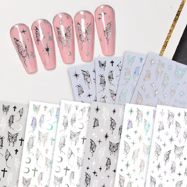 TAHANgTA%20Hot%20Selling%20%20Silver%20Metal%20Butterfly%203D%20Nail%20Sticker%20Black%20White%20Butterflies%20Star%20Adhesive%20Slider%20Wraps%20Manicure%20Gel%20Polish%20Decals%20-%20Image%206