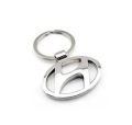 Hyundai Logo Metal Car Keychain Key Chain  (Silver) 3D. 