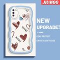 JIUMOO For Samsung galaxy A11 M11 Case Heart-Shaped Chocolate Pattern New Colour Macaroon Wave Border Soft Clear Shockproof Phone Cases Creative Camera Transparent Casing Silica Gel Protective Cover. 