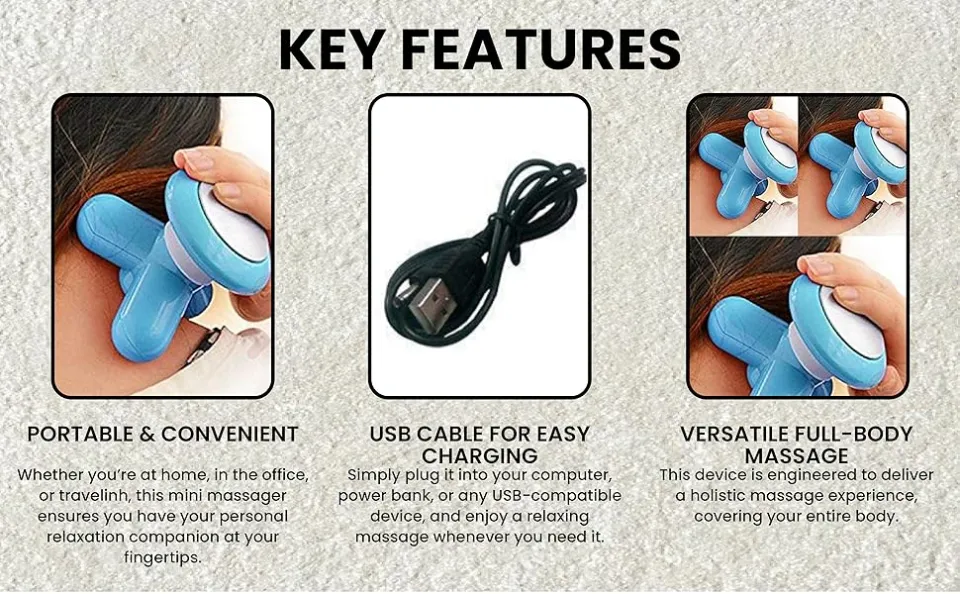 NEXT TAG Mimo Mini Electric Body Massager Machine for Men & Women | Portable  Triangle Handheld