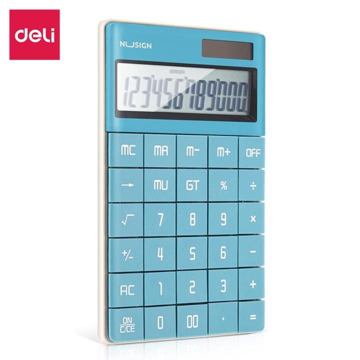 Deli - ENS041-Nusign Calculator Plastic-12 Digits Multi color