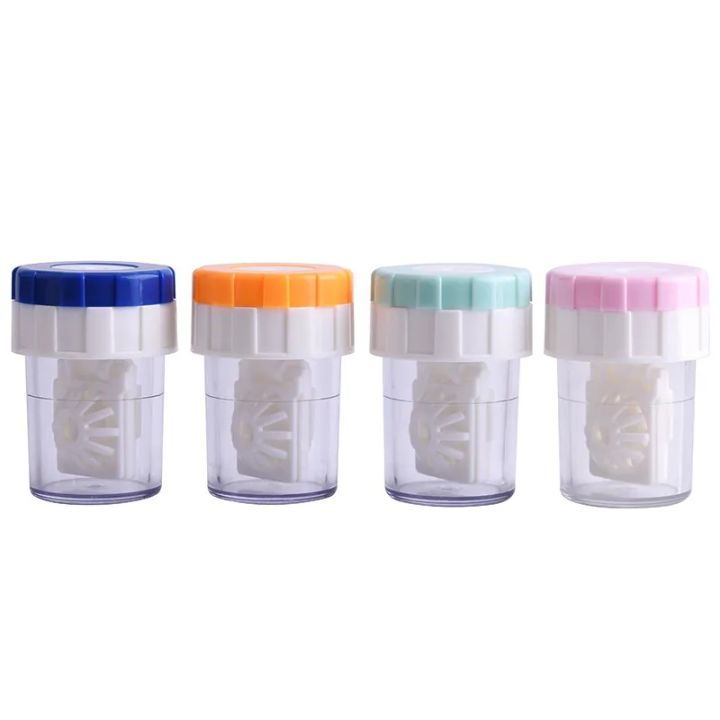 Contact Lens Cleaner Case Manual Rotary Lens | Cleaner Travel Plastic Container Storage Soaking Box | Lens Washer