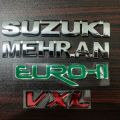 Pack of 4 Suzuki Mehran Trunk Monogram Emblem Set. 