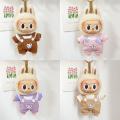 SF 15cm Blind Box Labubu Casual Plaid Backband Pants Set Macaron Labubu Pendant Doll Plaid Suit. 