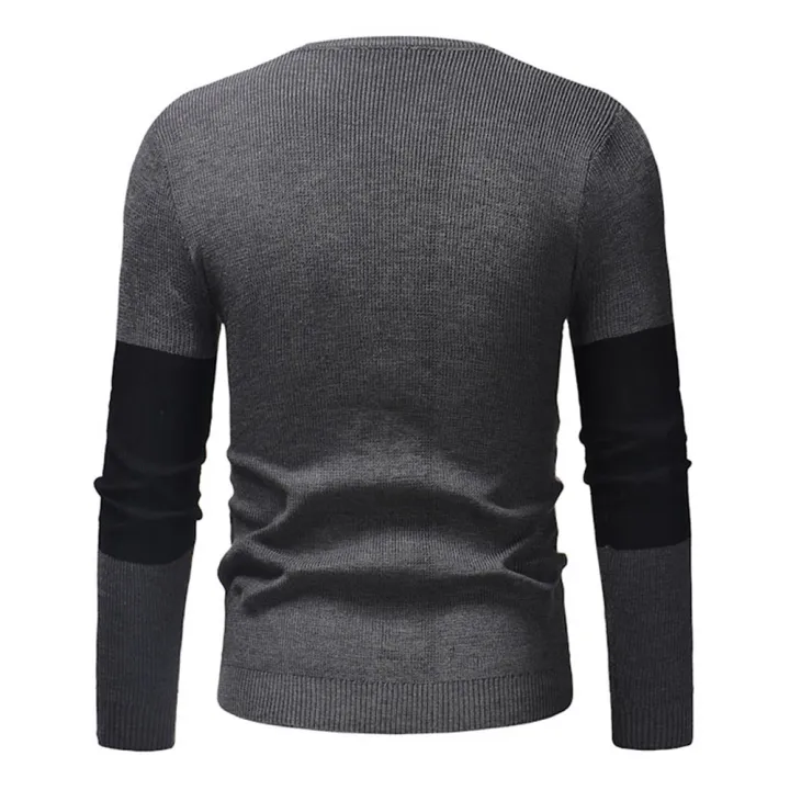 Male%20Sweater%20of%20Long%20Sleeves%20and%20Round%20Neck%20Casual%20Contrast%20Color%20Top%20Pullover%20Base%20Shirt%20-%20Image%204