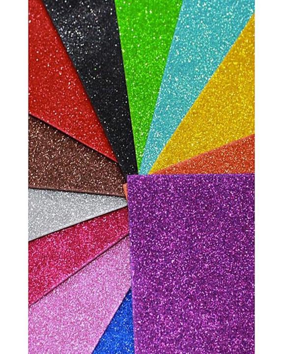 Foamic Glitter Sheets A4 Size Multi colour Pack of 10 - AGS