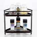 TRIANGLE SHAPED CORNER SPICE CONTAINER RACK / SPICE BOTTLES/JARS HOLDER / KITCHEN COUNTER TOP RACK. 
