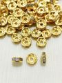 150Pcs 6mm Silver and Golden Rhinestone Round Spacer Beads, Charm Beads For Making Jewelry Decorative Beads with Artificial Crystal for DIY Jewelry Making, Bracelet and Necklace Beading Accessories. 