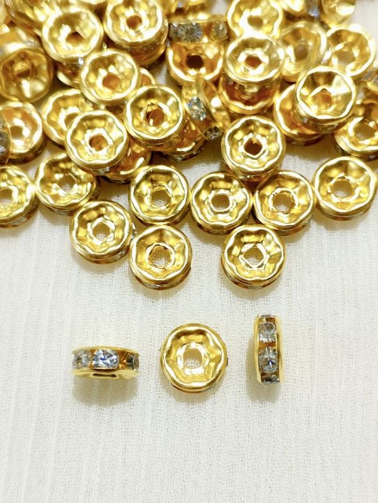 150Pcs%206mm%20Silver%20and%20Golden%20Rhinestone%20Round%20Spacer%20Beads,%20Charm%20Beads%20For%20Making%20Jewelry%20Decorative%20Beads%20with%20Artificial%20Crystal%20for%20DIY%20Jewelry%20Making,%20Bracelet%20and%20Necklace%20Beading%20Accessories%20-%20Image%205